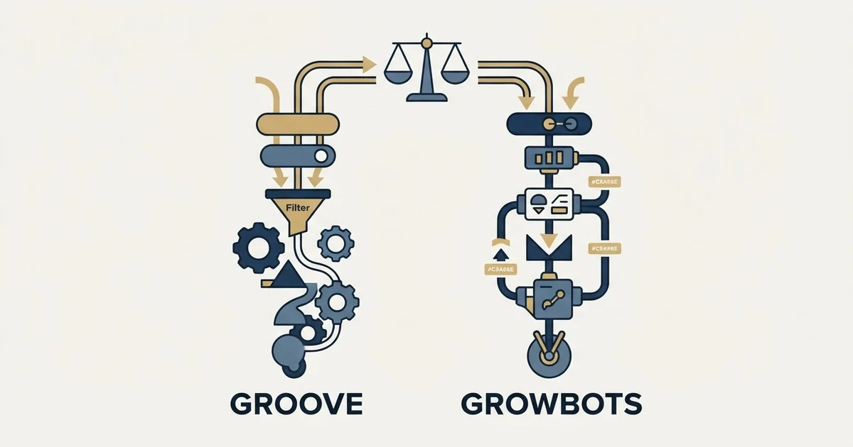 Editorial illustration for Groove by Clari vs Growbots
