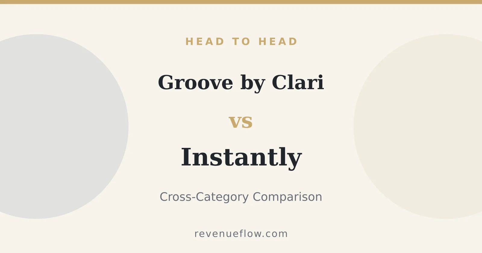 Branded cover: Groove by Clari vs Instantly: Cross-Category Comparison