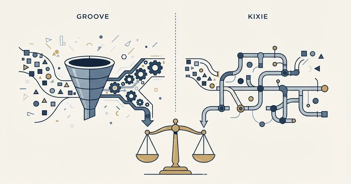Editorial illustration for Groove by Clari vs Kixie