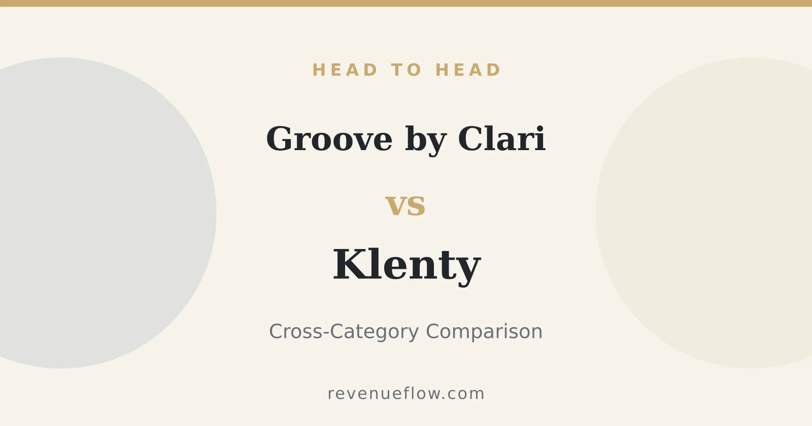 Branded cover: Groove by Clari vs Klenty: Cross-Category Comparison