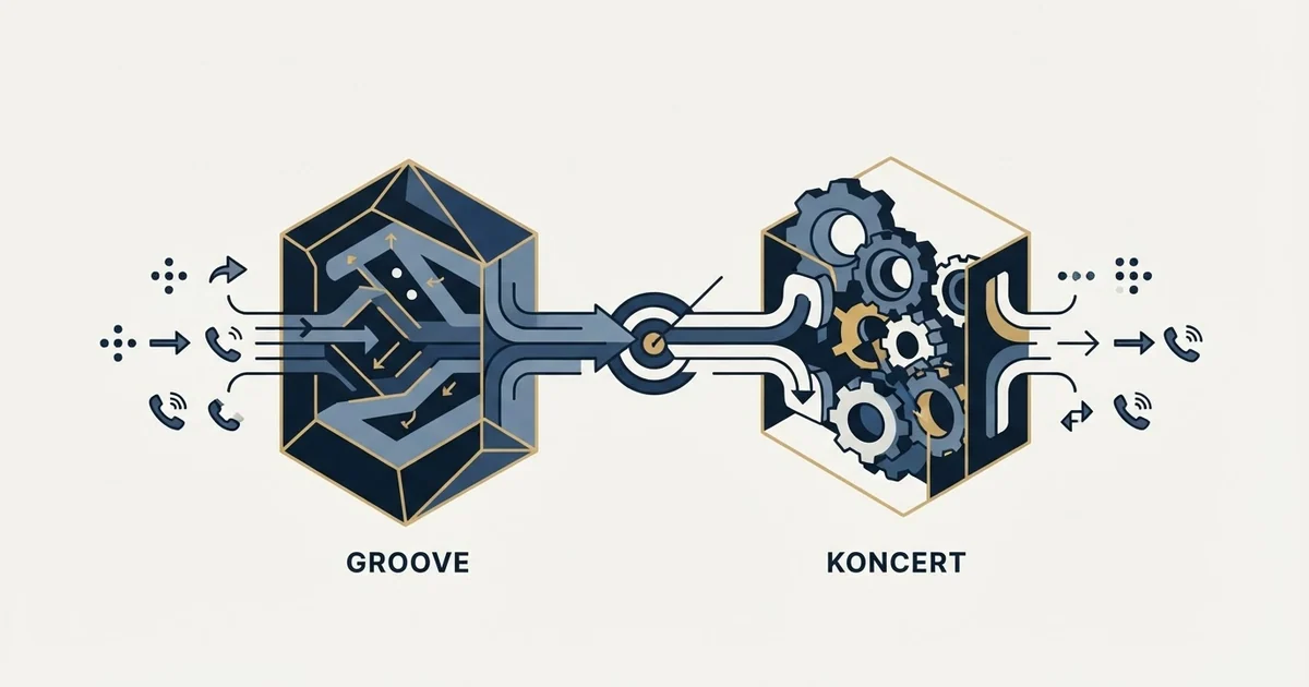 Editorial illustration for Groove by Clari vs Koncert