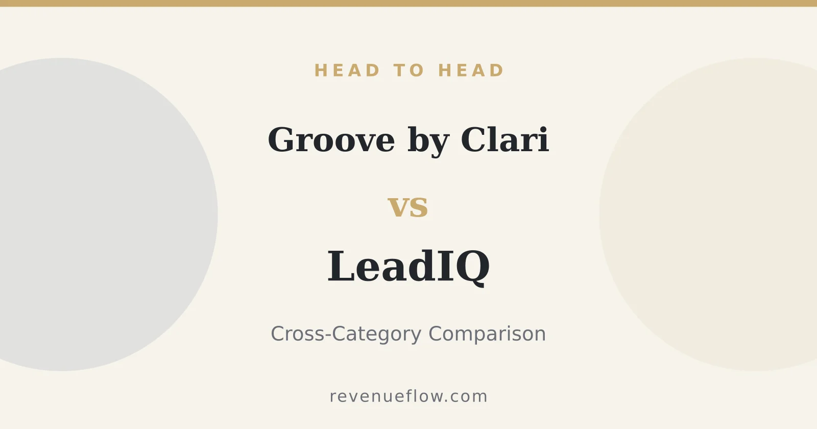 Branded cover: Groove by Clari vs LeadIQ: Cross-Category Comparison