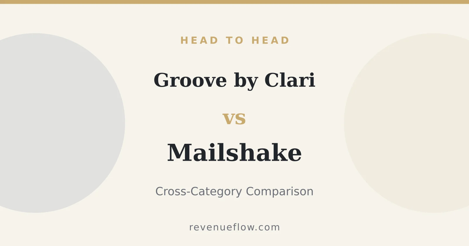 Branded cover: Groove by Clari vs Mailshake: Cross-Category Comparison