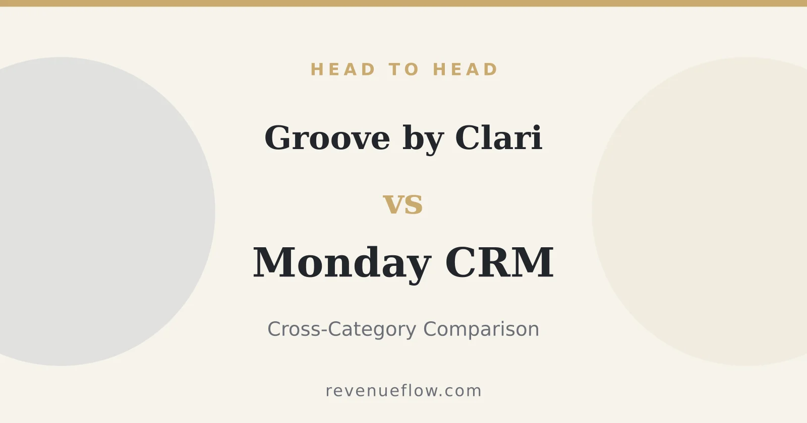 Branded cover: Groove by Clari vs Monday CRM: Cross-Category Comparison