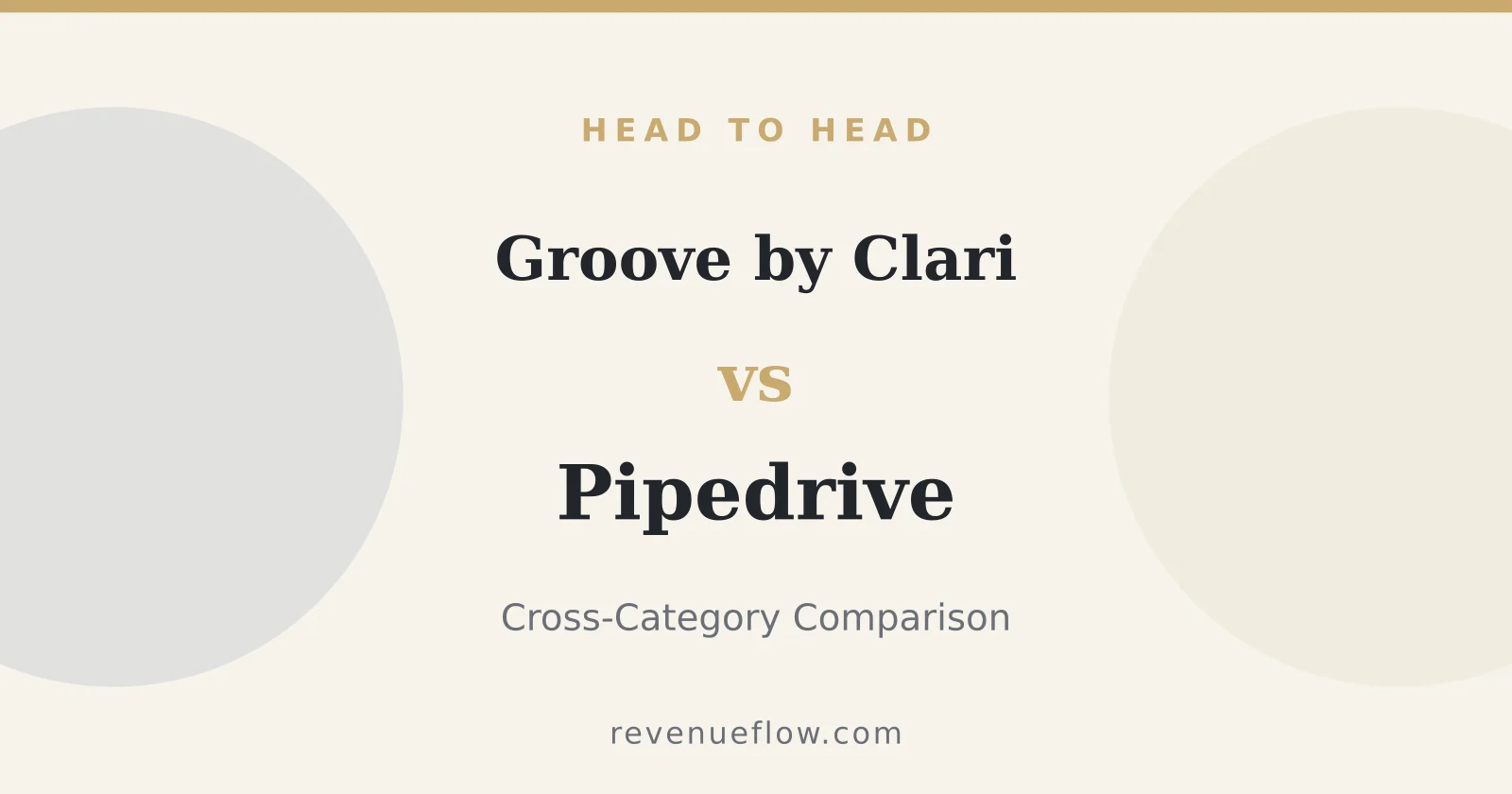 Branded cover: Groove by Clari vs Pipedrive: Cross-Category Comparison