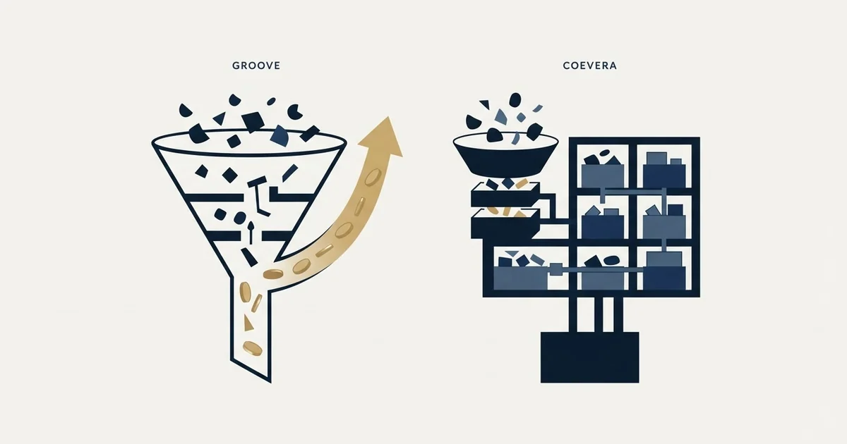 Editorial illustration for Groove by Clari vs Coevera