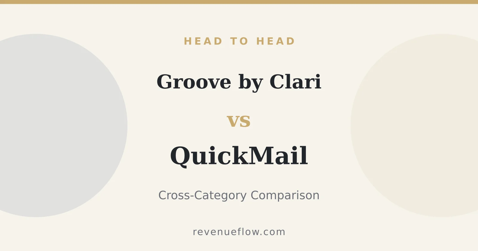 Branded cover: Groove by Clari vs QuickMail: Cross-Category Comparison