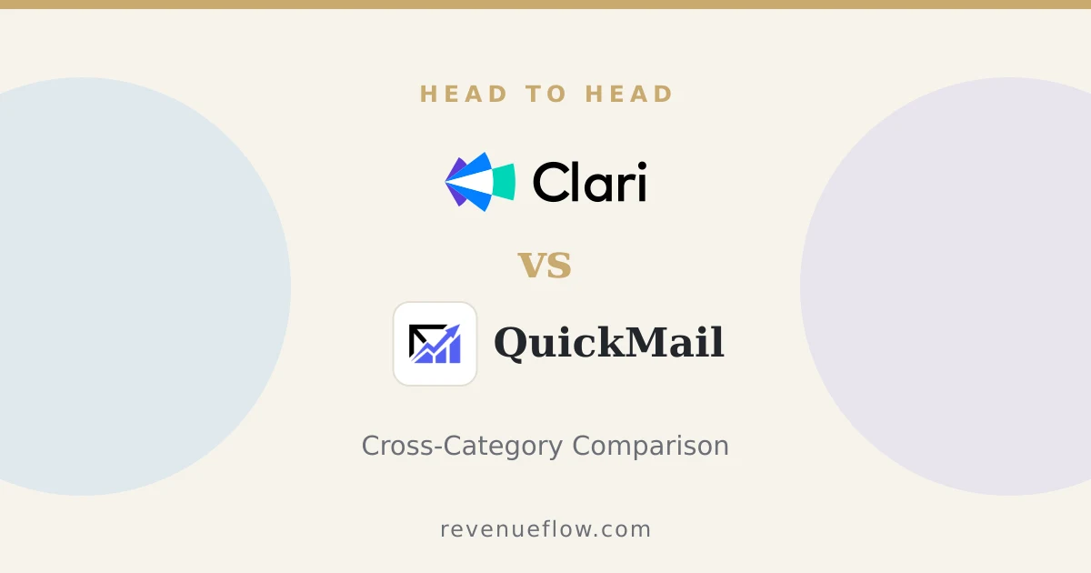 Branded cover: Groove by Clari vs QuickMail: Cross-Category Comparison