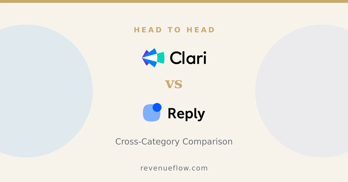 Branded cover: Groove by Clari vs Reply.io: Cross-Category Comparison