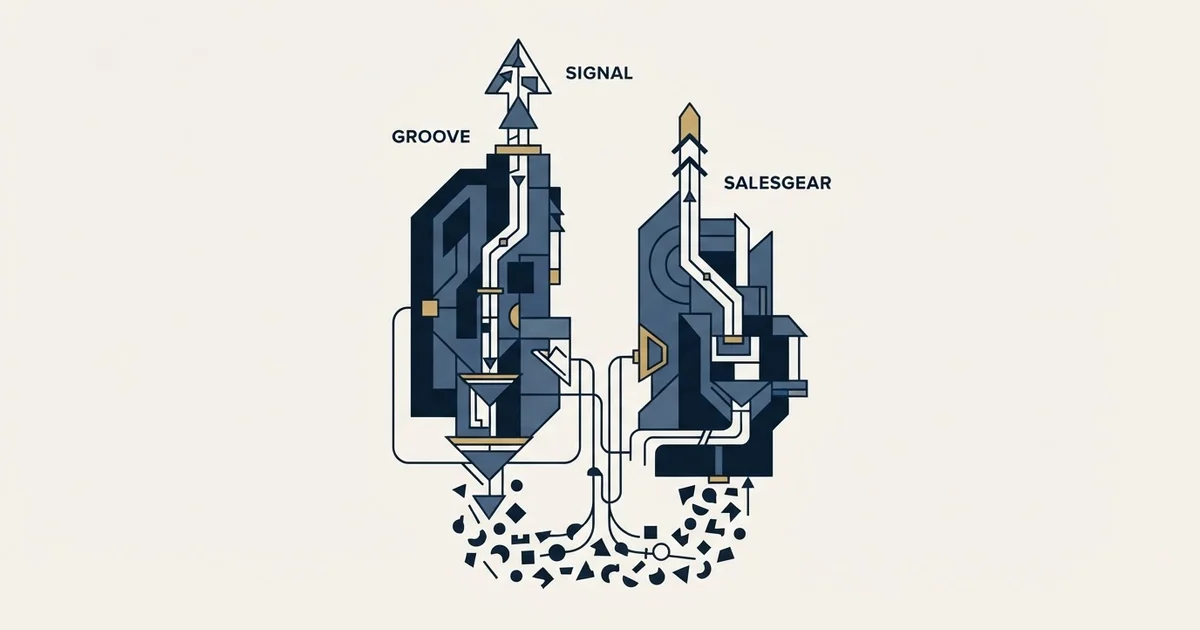 Editorial illustration for Groove by Clari vs Salesgear