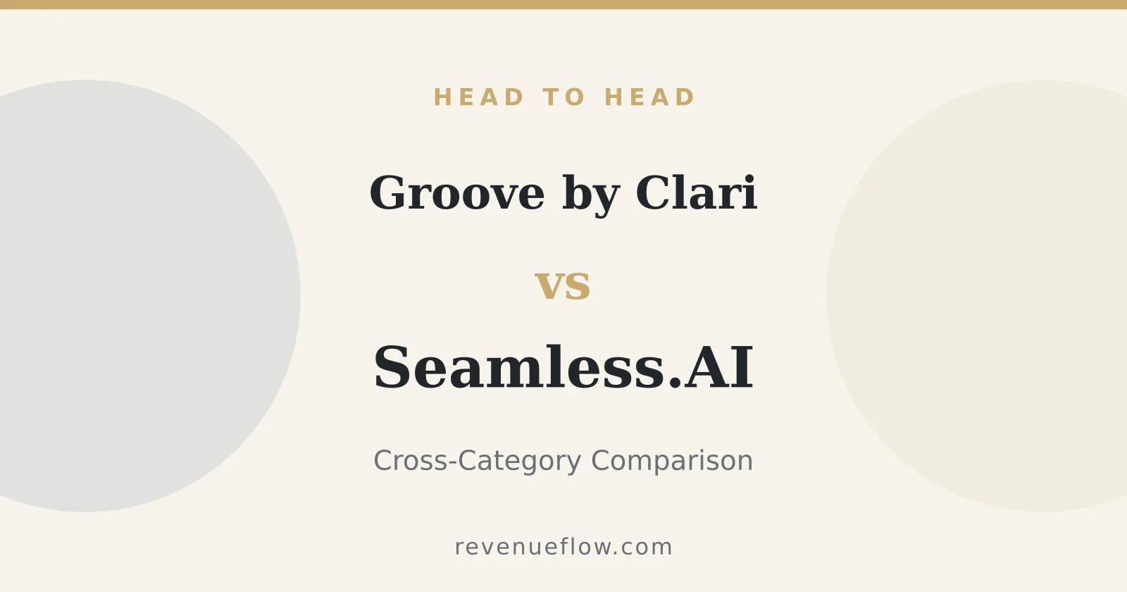 Branded cover: Groove by Clari vs Seamless.AI: Cross-Category Comparison