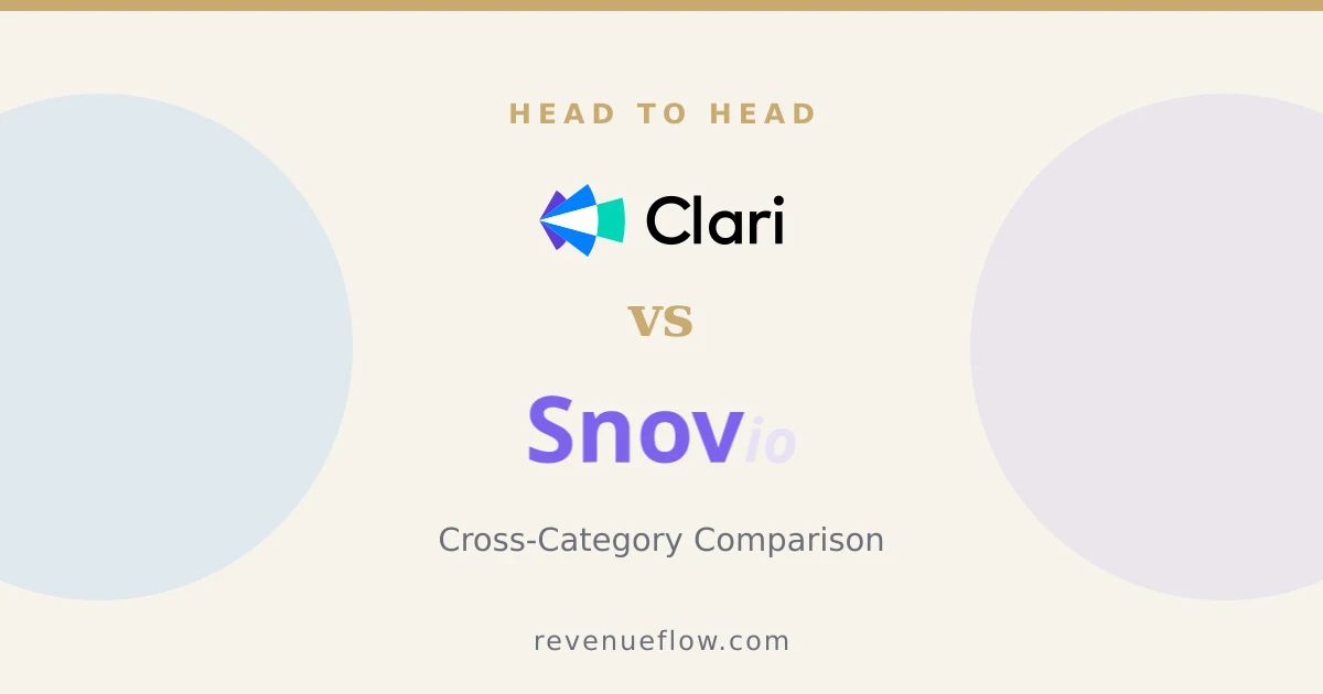 Branded cover: Groove by Clari vs Snov.io: Cross-Category Comparison