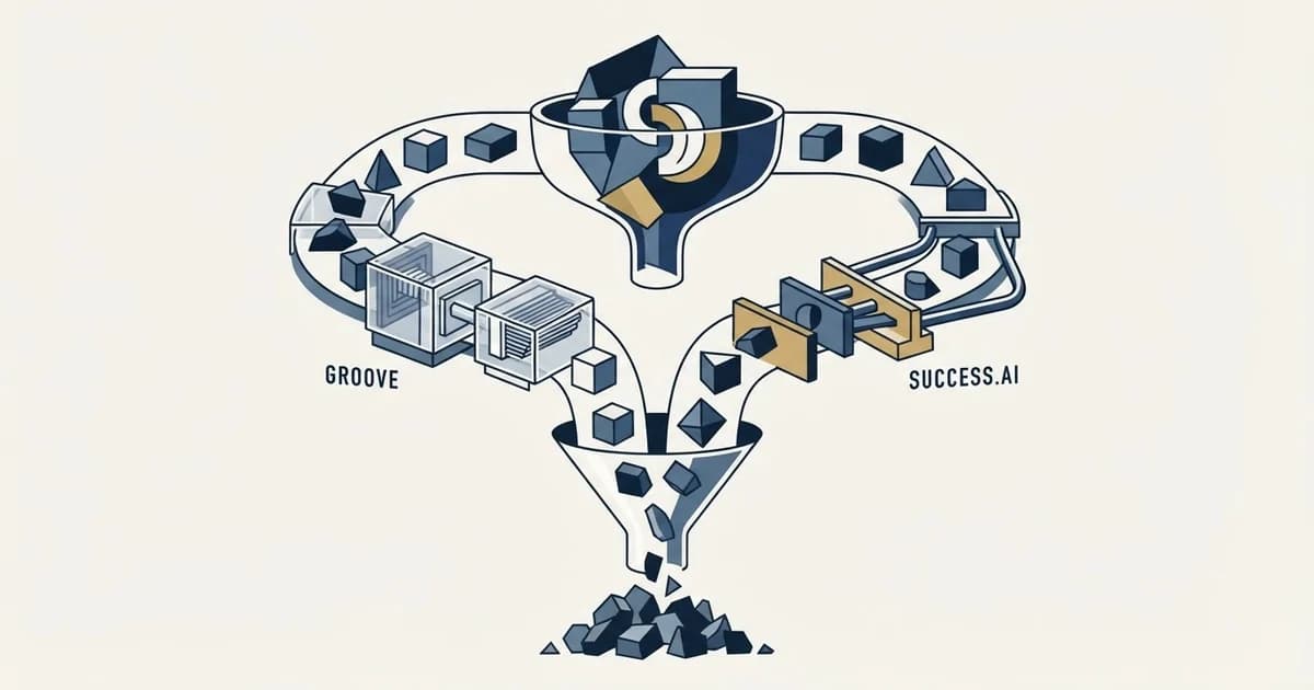 Editorial illustration for Groove by Clari vs Success.ai