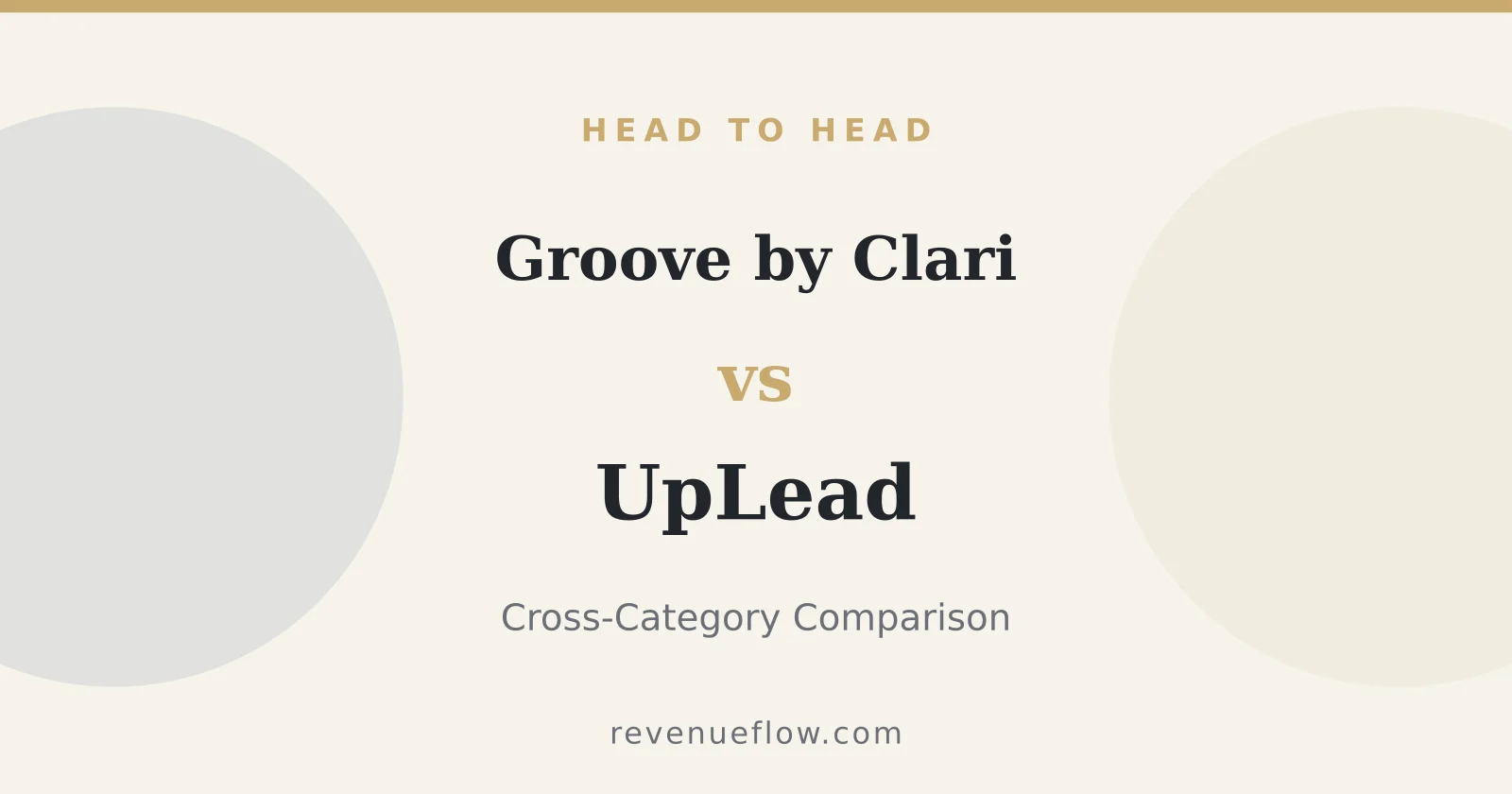 Branded cover: Groove by Clari vs UpLead: Cross-Category Comparison