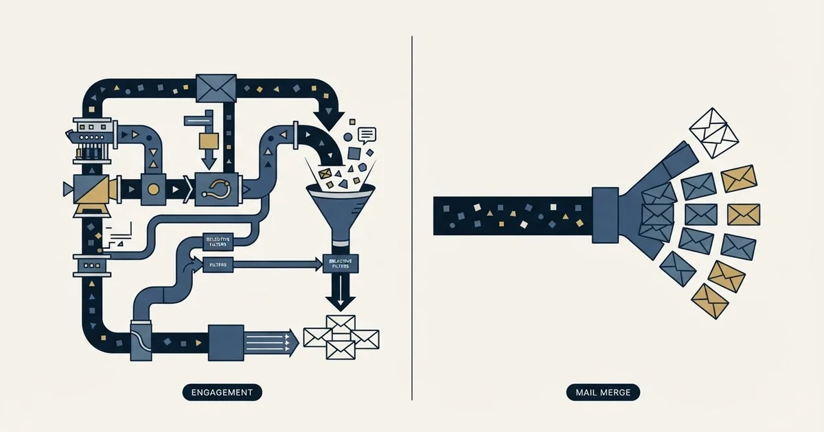 Editorial illustration for Groove by Clari vs Yet Another Mail Merge