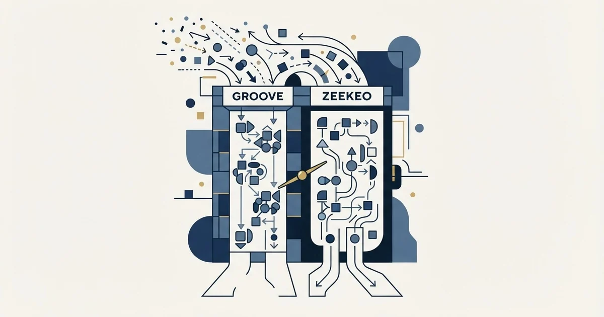 Editorial illustration for Groove by Clari vs Zeekeo