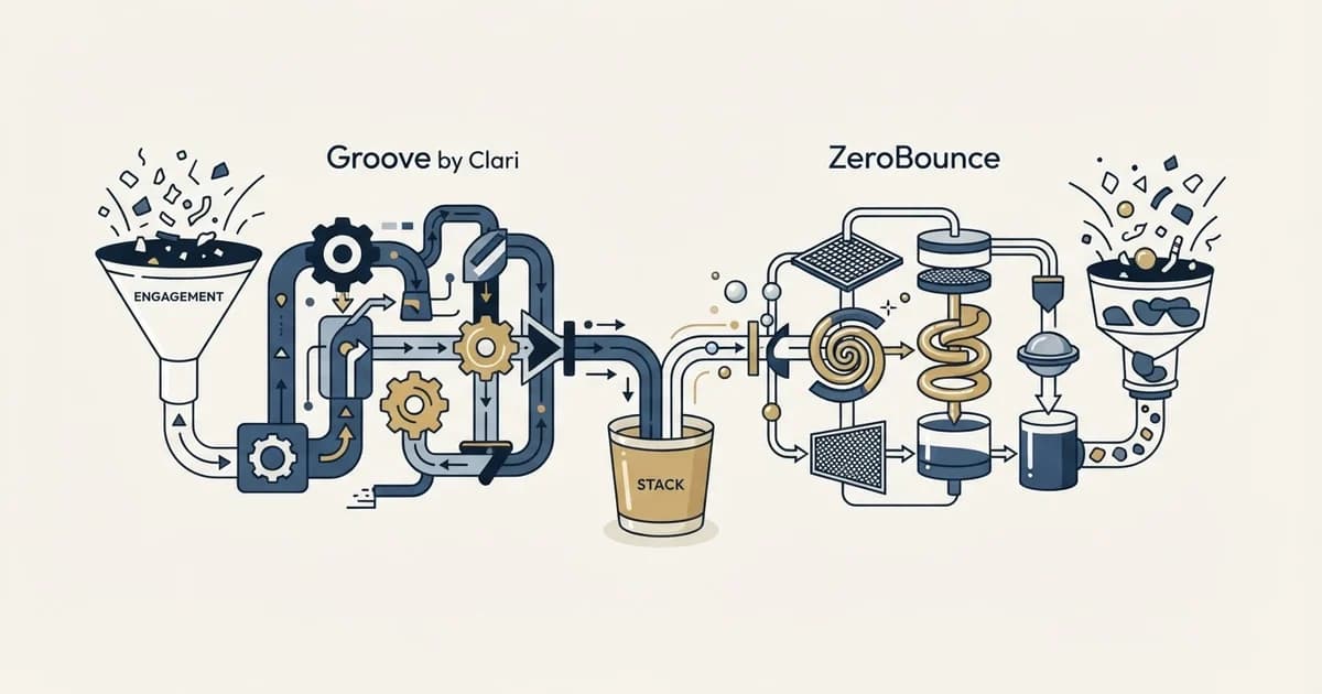 Editorial illustration for Groove by Clari vs ZeroBounce