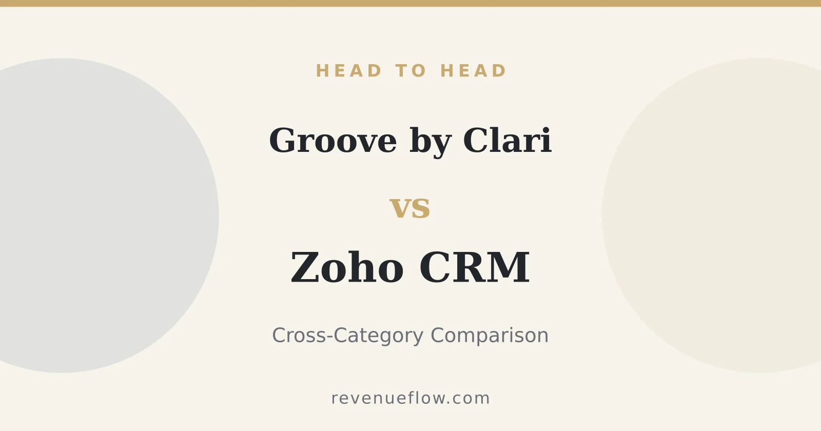 Branded cover: Groove by Clari vs Zoho CRM: Cross-Category Comparison
