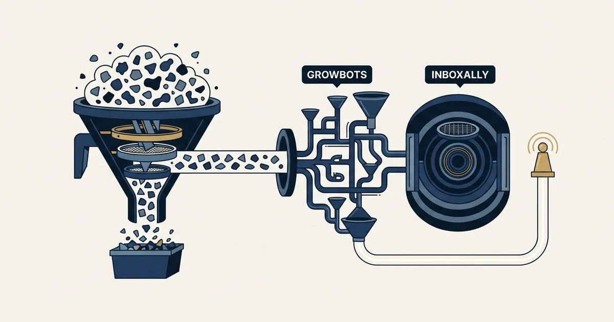 Editorial illustration for Growbots vs InboxAlly