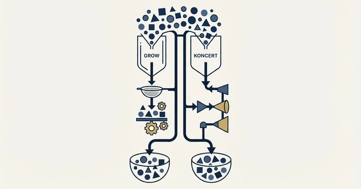 Editorial illustration for Growbots vs Koncert