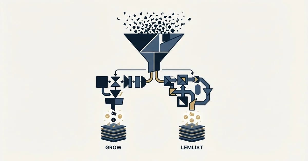 Editorial illustration for Growbots vs Lemlist