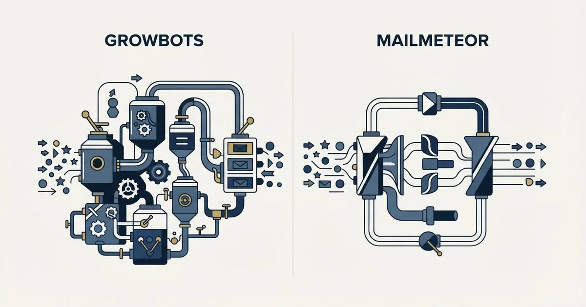 Editorial illustration for Growbots vs Mailmeteor