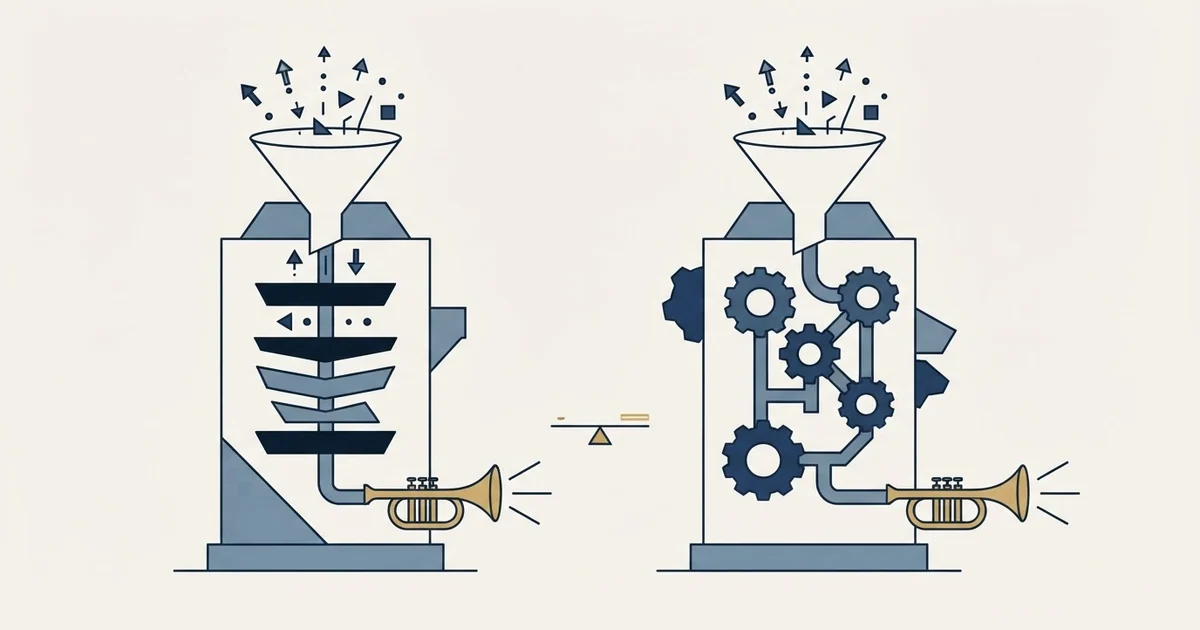 Editorial illustration for Growbots vs Manyreach