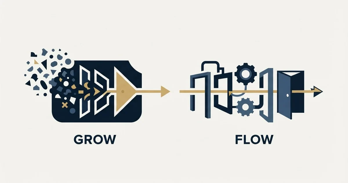 Editorial illustration for Growbots vs Salesflow