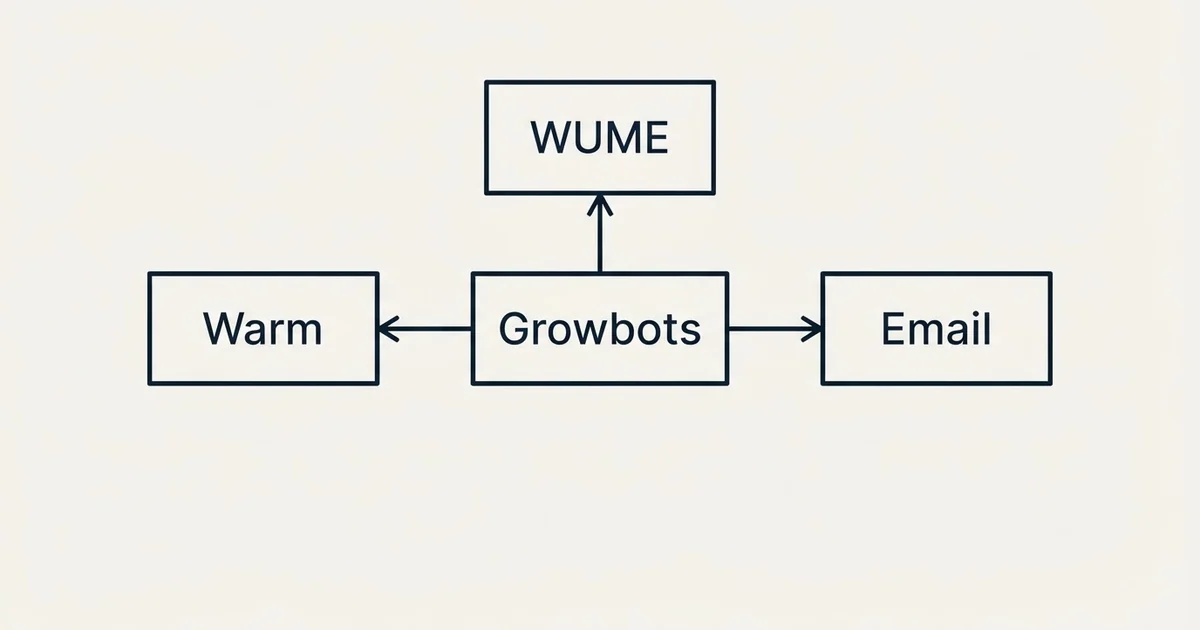 Schematic: Growbots vs WUME (Warm Up My Email) (Growbots, WUME, Warm, Email)