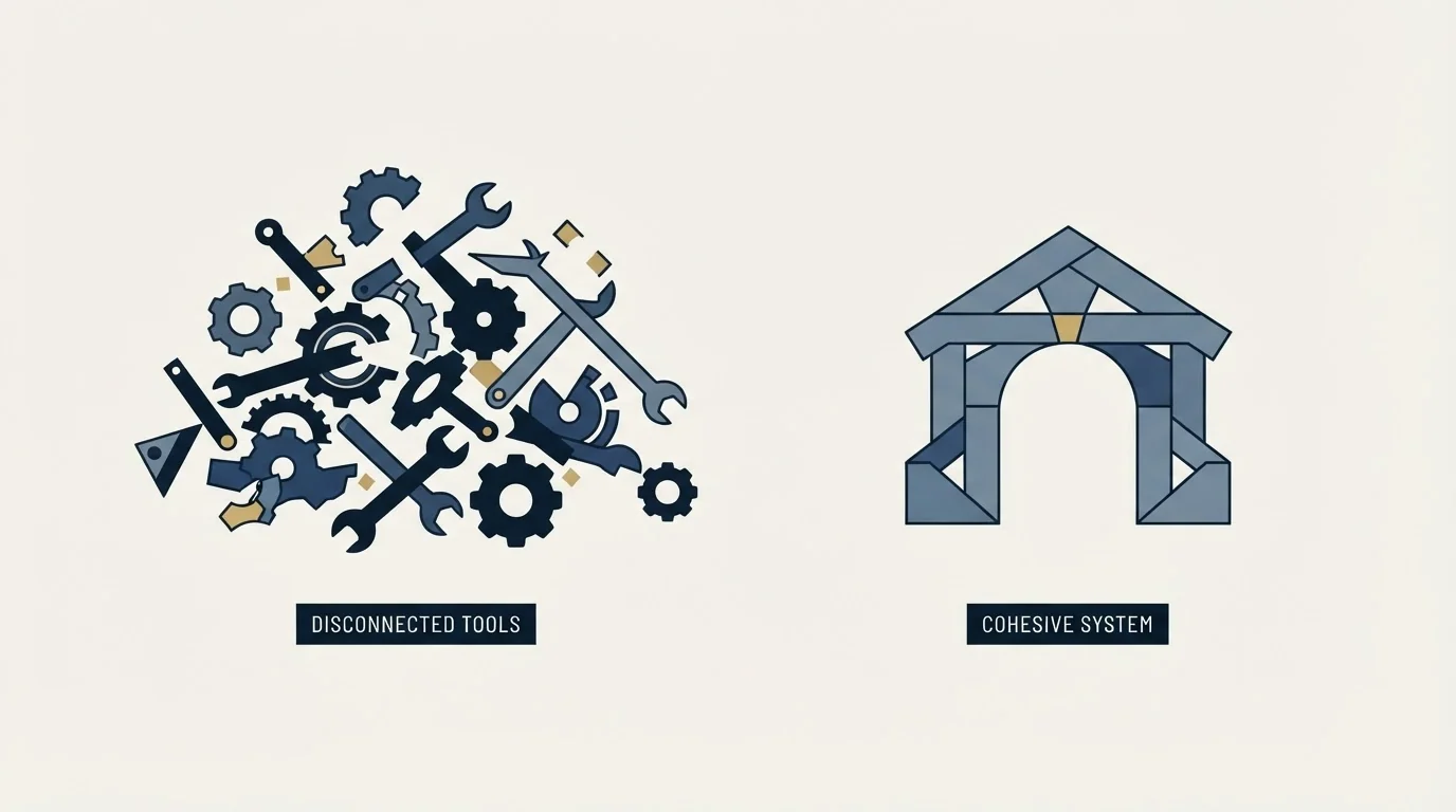 Section illustration: Why tools do not add up to a system