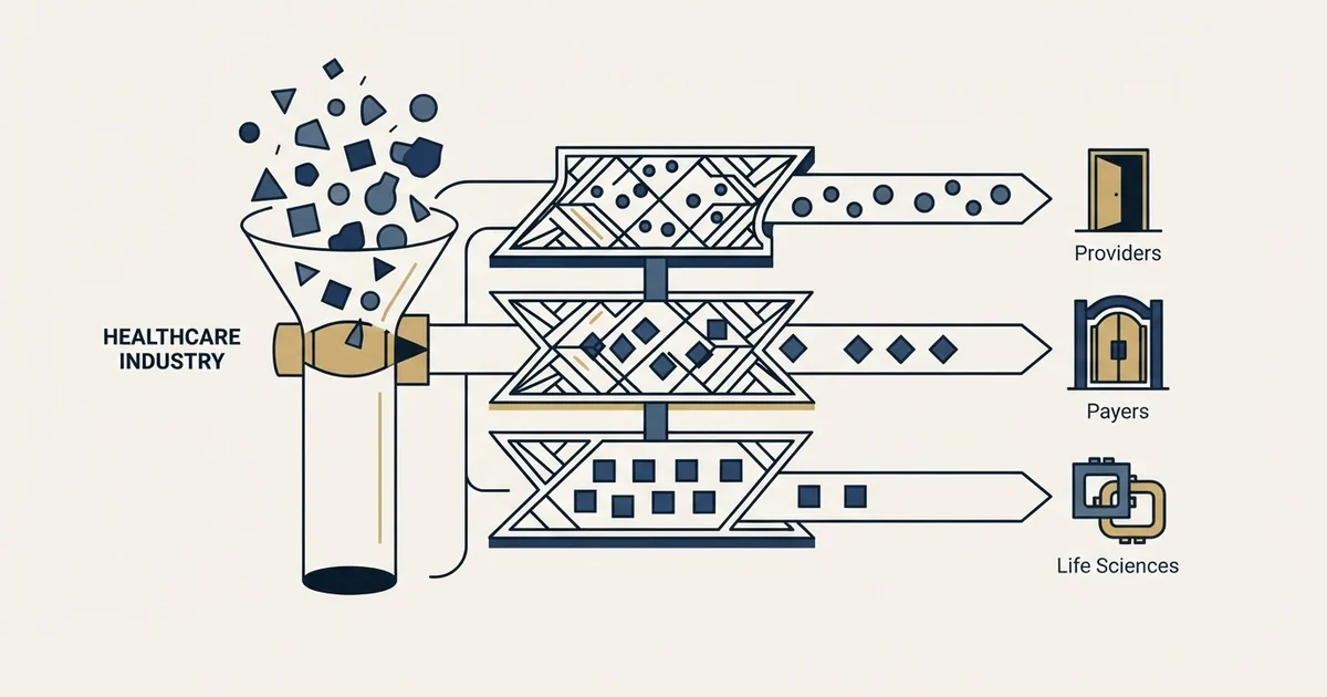 Editorial illustration for Healthcare Lead Generation