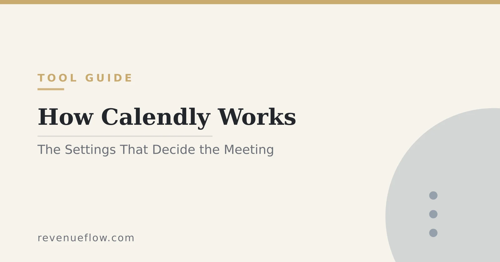 Branded cover: How Calendly Works: The Settings That Decide Whether the Meeting Happens