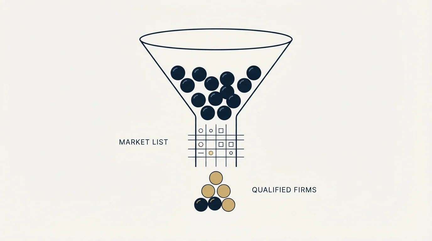 Section illustration: Build the List With Firm-Level Filters