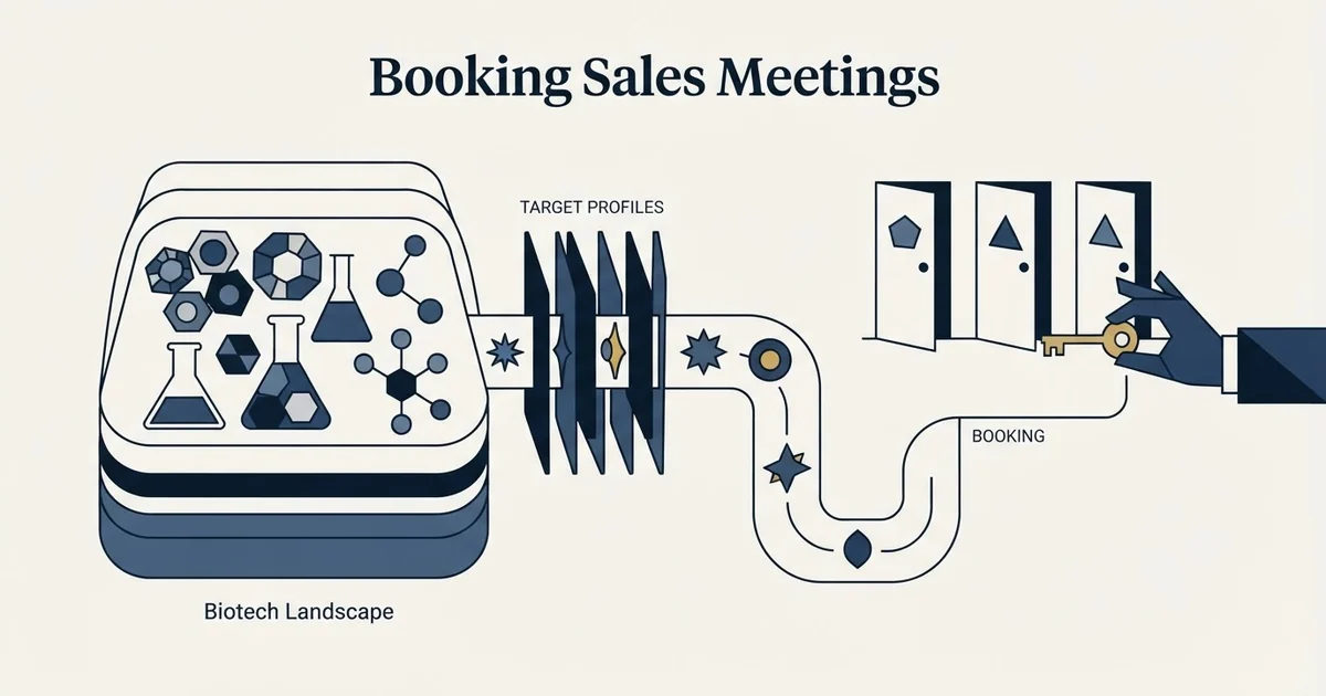Editorial illustration for How to Book Sales Meetings with Biotech