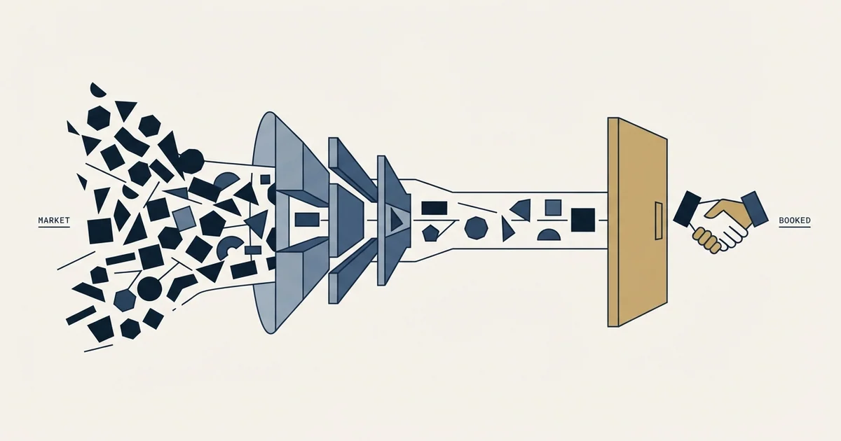 Editorial illustration for How to Book Sales Meetings with Law Firms