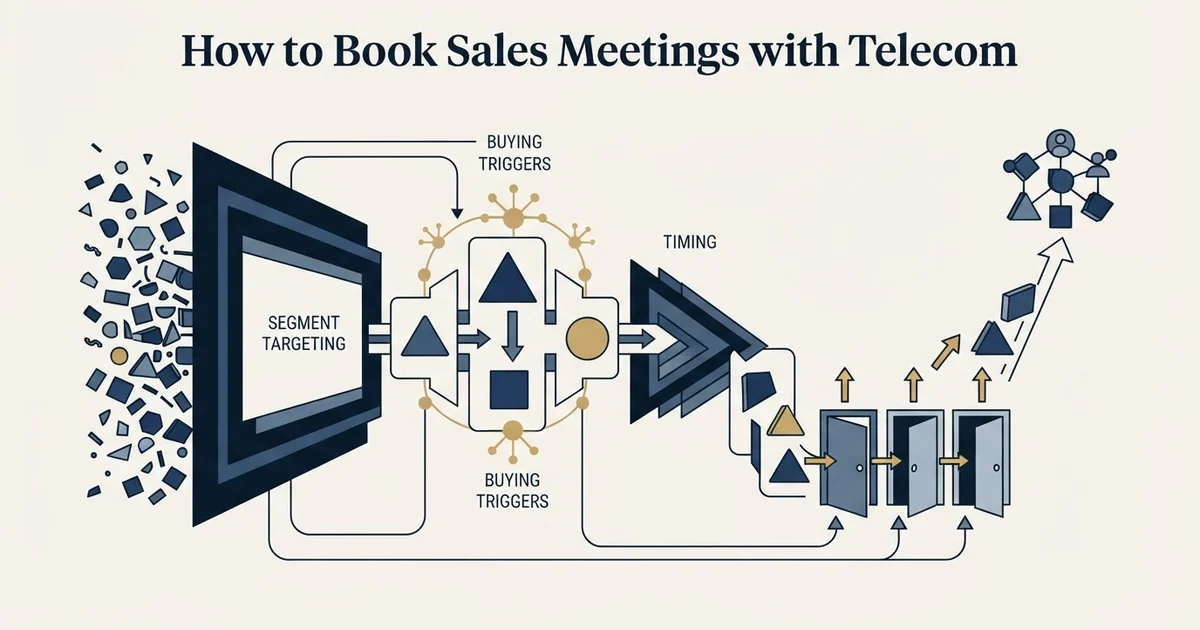 Editorial illustration for How to Book Sales Meetings with Telecom