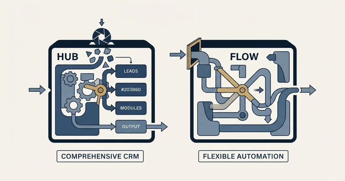 Editorial illustration for HubSpot CRM vs Keap