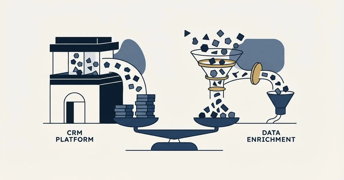 Editorial illustration for HubSpot CRM vs LeadMagic