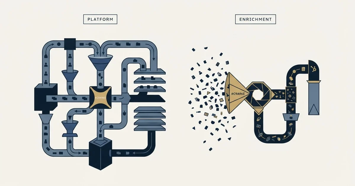 Editorial illustration for HubSpot CRM vs Nymeria