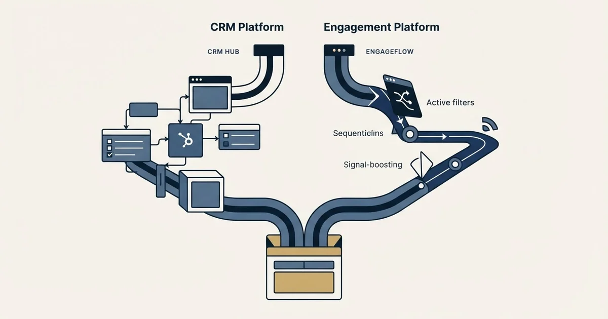 Editorial illustration for HubSpot CRM vs Salesflow