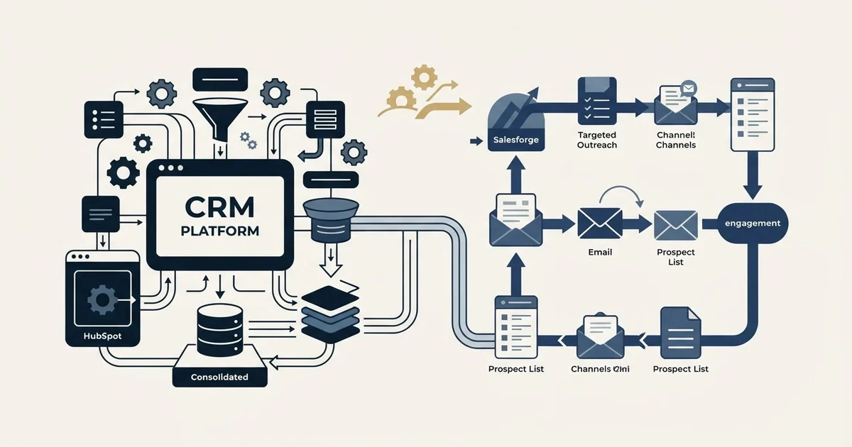 Editorial illustration for HubSpot CRM vs Salesforge