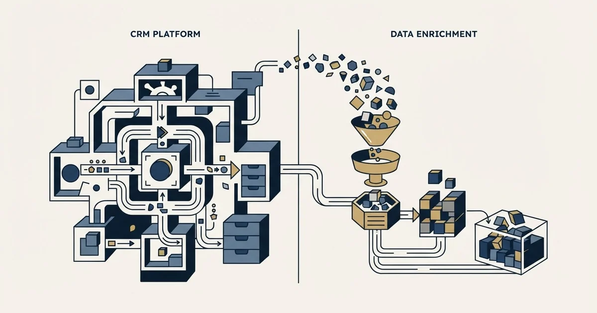 Editorial illustration for HubSpot CRM vs Skrapp.io