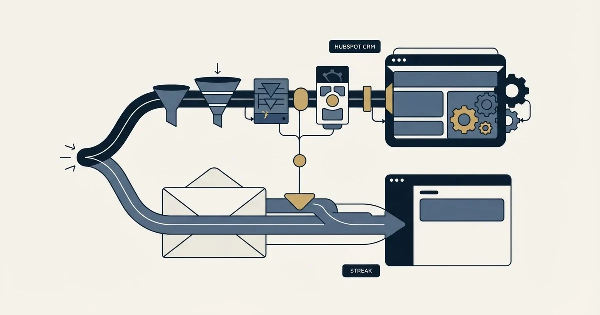 Editorial illustration for HubSpot CRM vs Streak