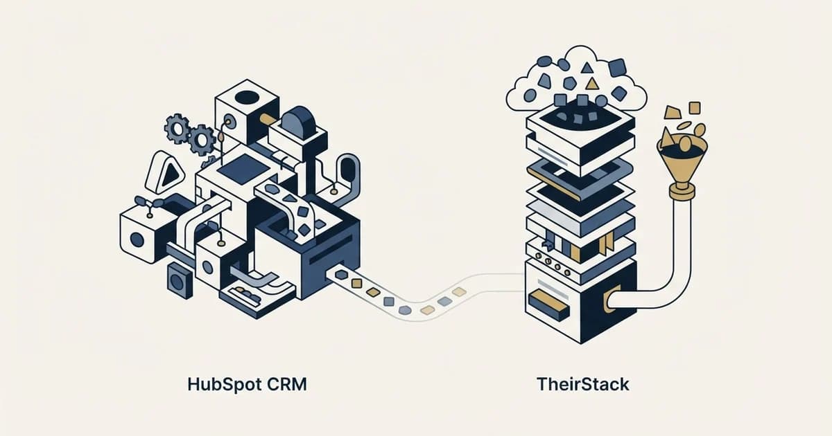 Editorial illustration for HubSpot CRM vs TheirStack