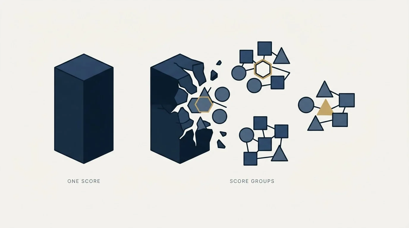 Section illustration: Score groups are the feature that lets you avoid one