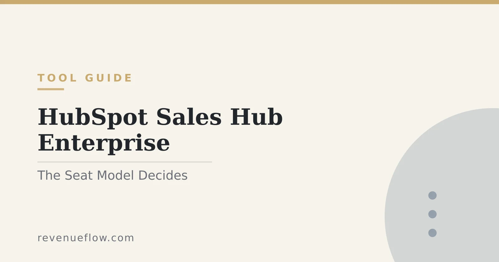 Branded cover: HubSpot Sales Hub Enterprise: The Seat Model Decides the Bill Before the Tier Does
