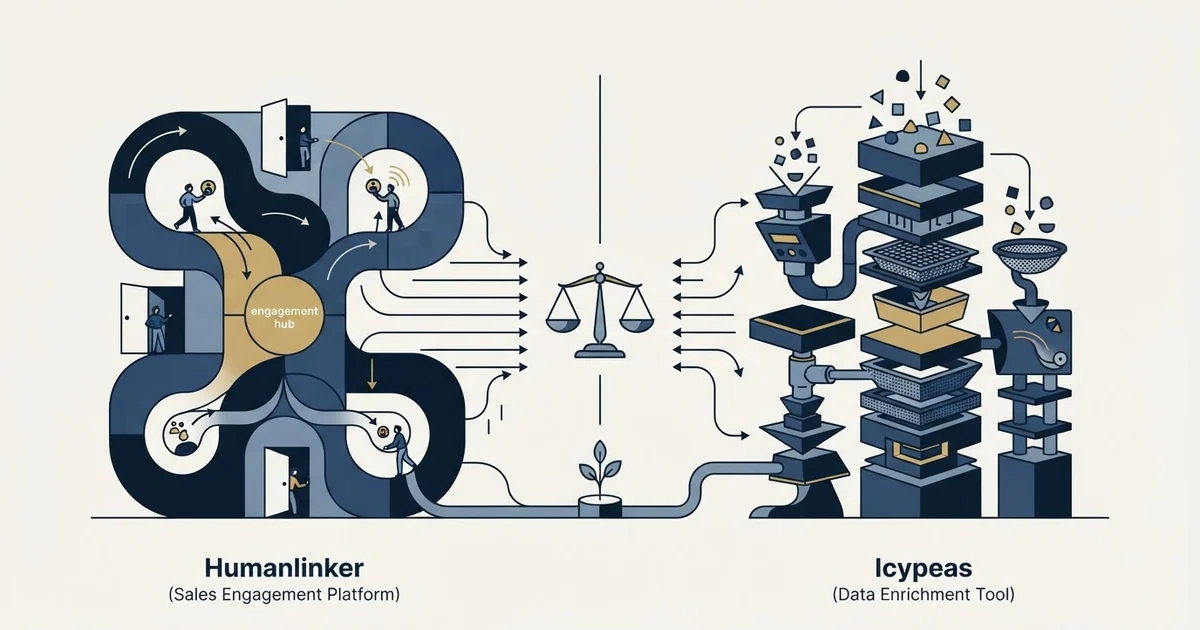 Editorial illustration for Humanlinker vs Icypeas