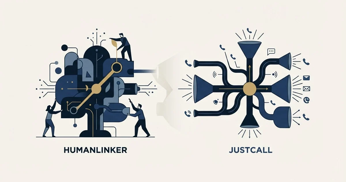 Editorial illustration for Humanlinker vs JustCall