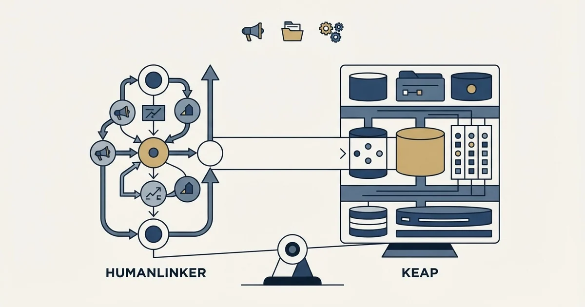 Editorial illustration for Humanlinker vs Keap