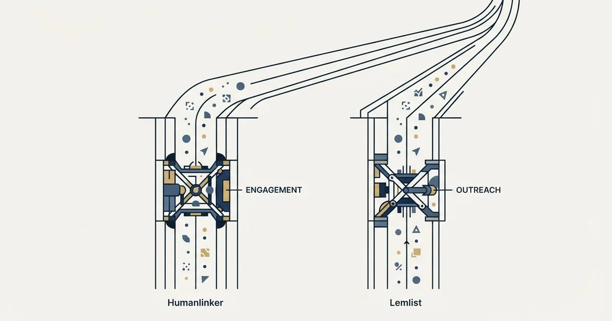Editorial illustration for Humanlinker vs Lemlist